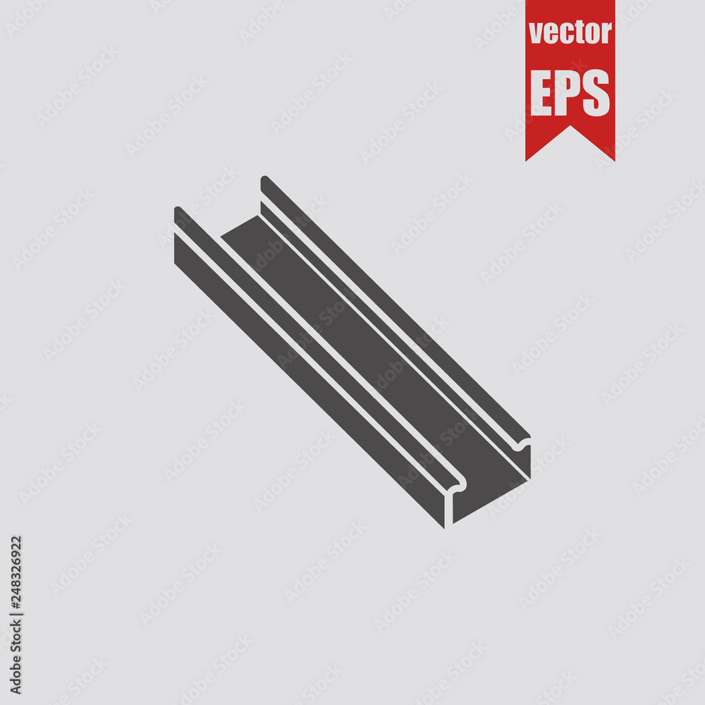 Steel profile icon.Steel Profile for plasterboard.Vector illustration. Steel profile icon.Steel Profile for plasterboard.Vector illustration.