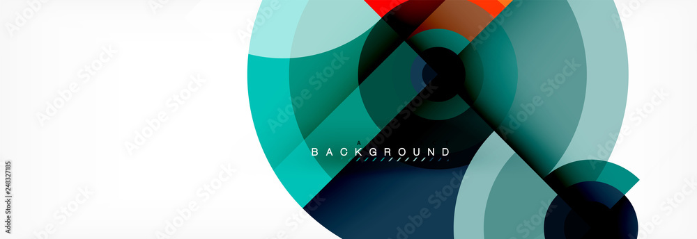 Minimal geometric circles and triangles abstract background, techno modern design, poster template Minimal geometric circles and triangles abstract background, techno modern design, poster template
