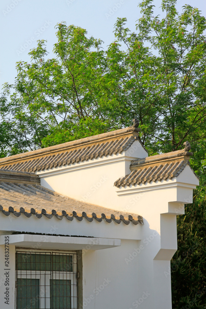 gray tiles and white walls, gloriously enrolled architecture
