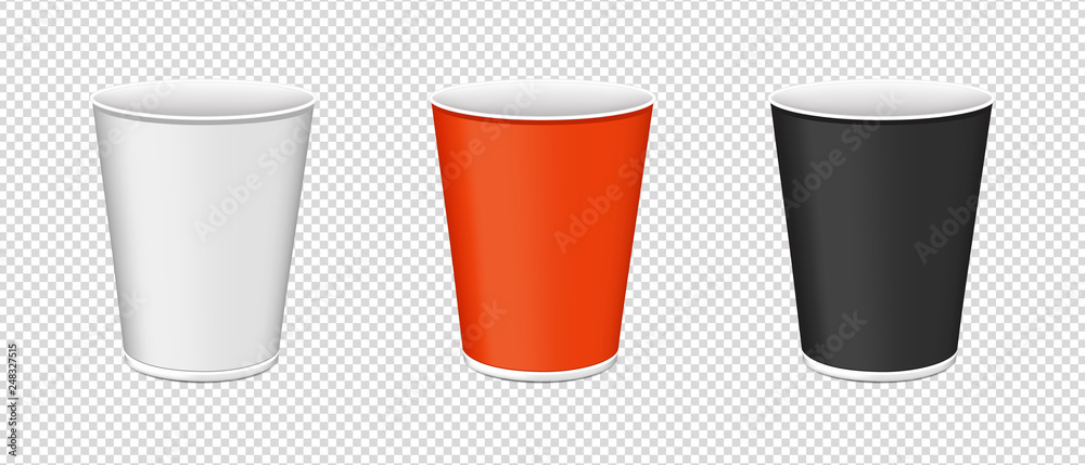 Plastic Cups For Single Use - Vector Illustrations Set - Isolated On Transparent Background Plastic Cups For Single Use - Vector Illustrations Set - Isolated On Transparent Background