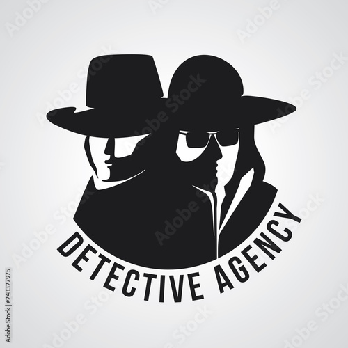 Detective agency badge design. Vector illustration