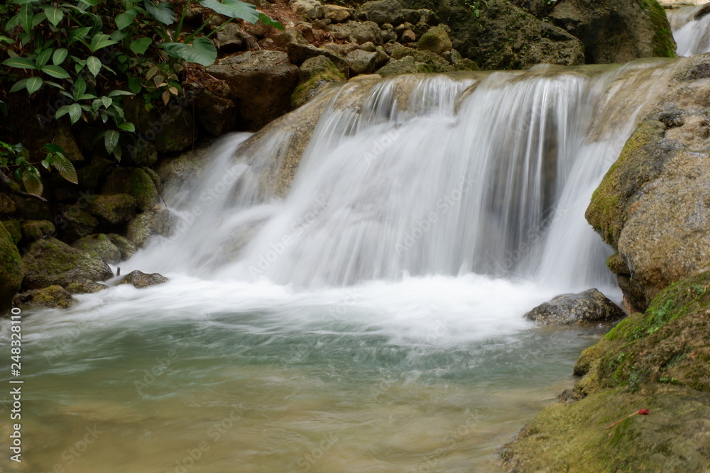 beautiful waterfalls flowing from springs in the forest beautiful waterfalls flowing from springs in the forest