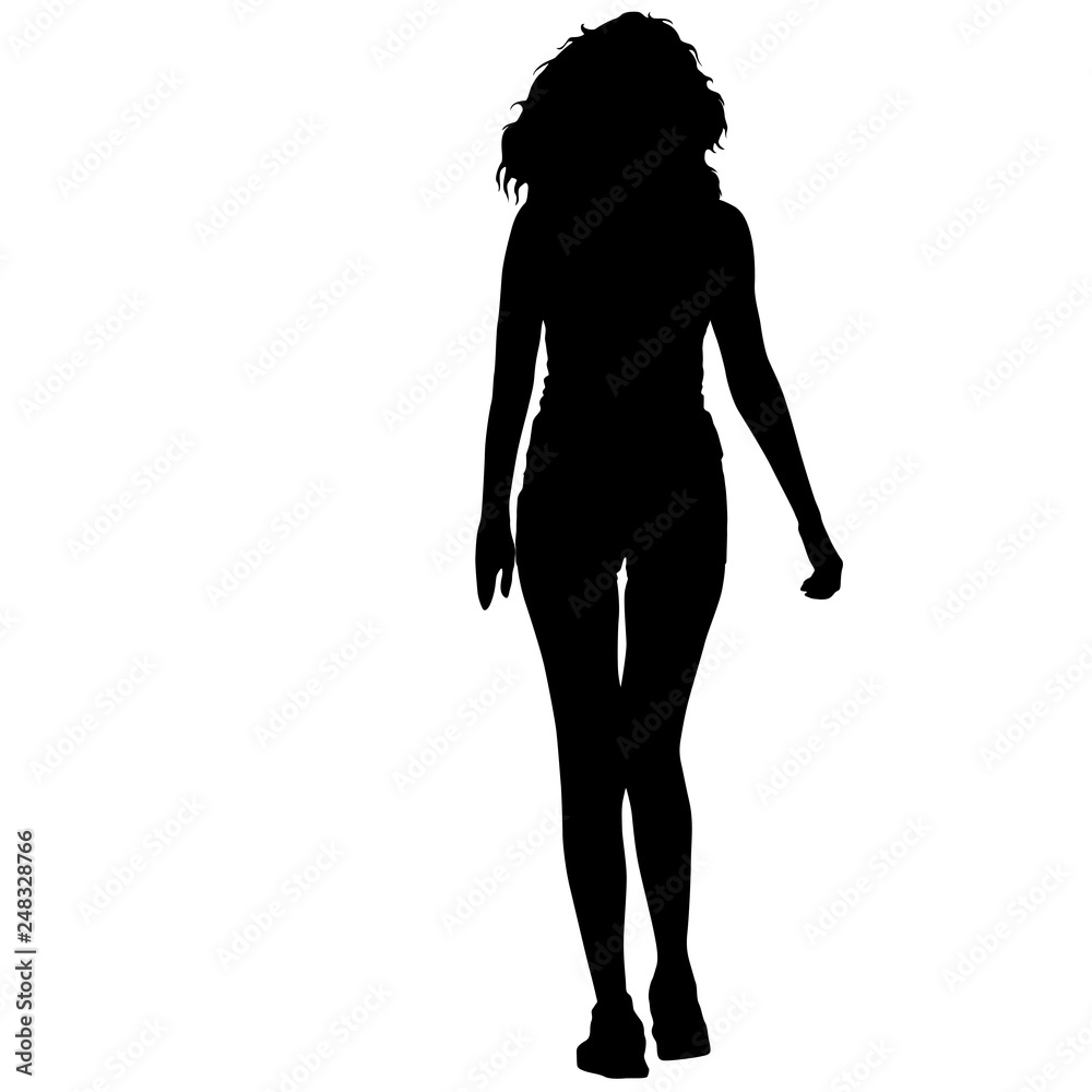 Silhouette of People Standing on White Background Silhouette of People Standing on White Background