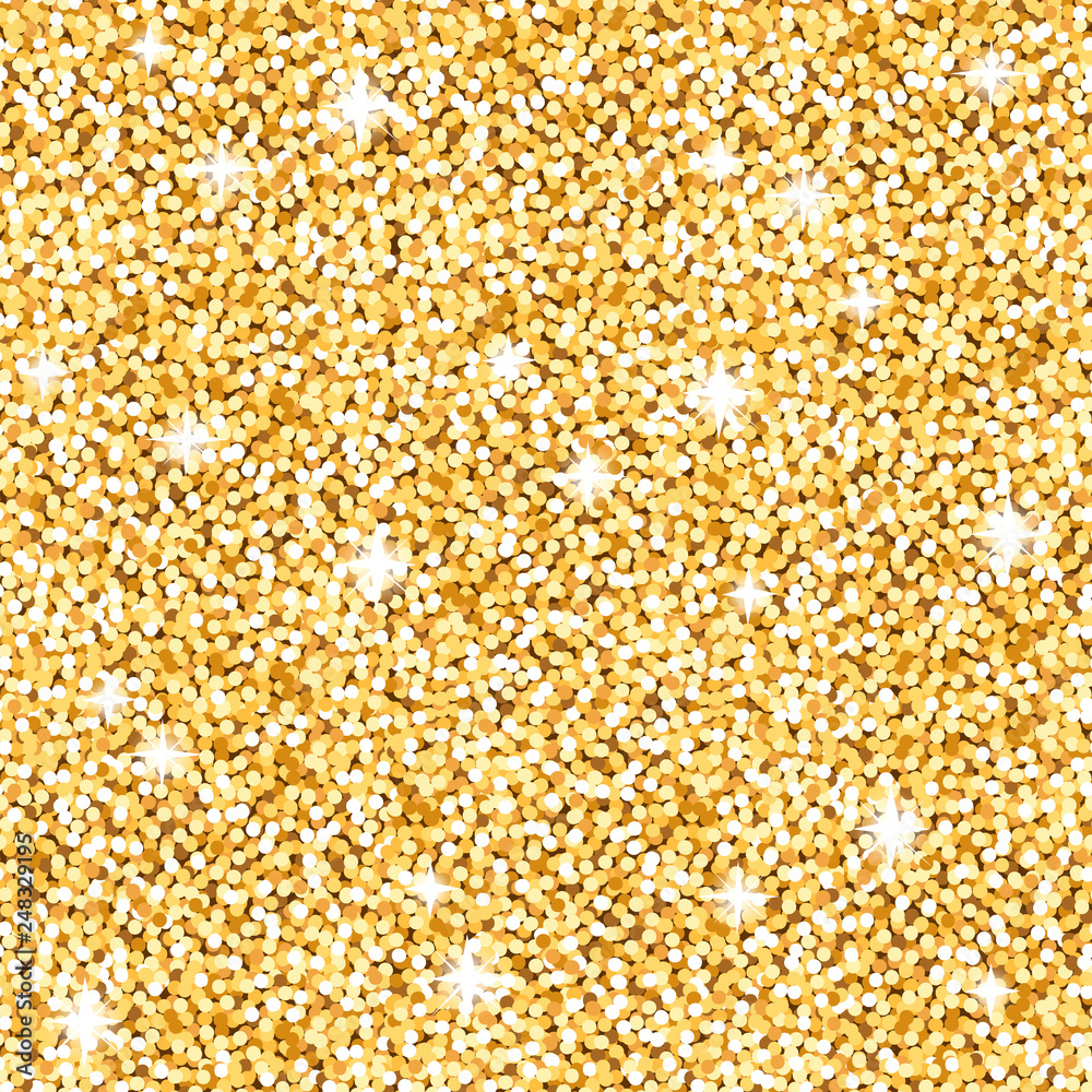 Vector gold glitter sparkle seamless shimmer pattern