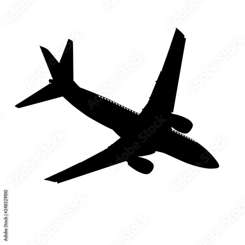 Silhouettes of planes on a white background