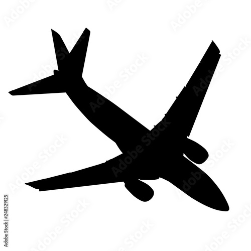 Silhouettes of planes on a white background