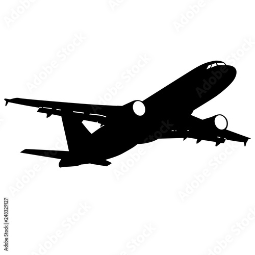 Silhouettes of planes on a white background