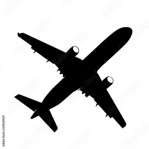 Silhouettes of planes on a white background