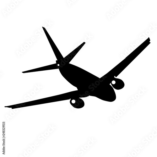 Silhouettes of planes on a white background