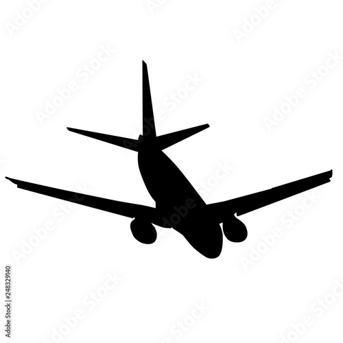 Silhouettes of planes on a white background