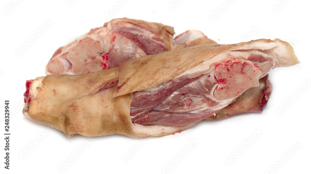 pork knuckle meat on white background