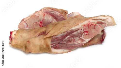 pork knuckle meat on white background