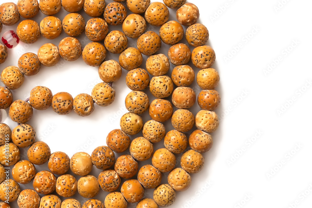 Prayer beads from the seeds of the bird cherry Prayer beads from the seeds of the bird cherry