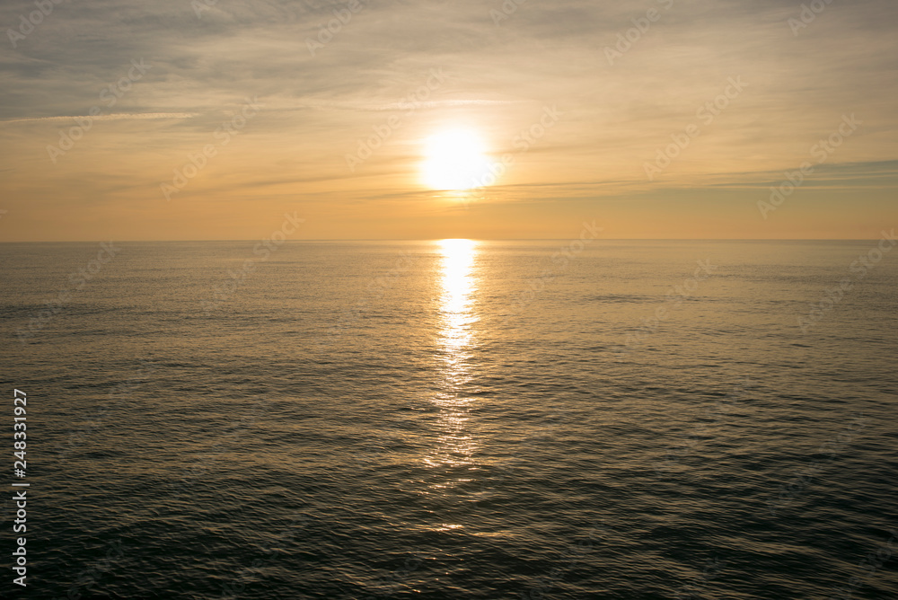 A beautiful sunrise in the calm sea