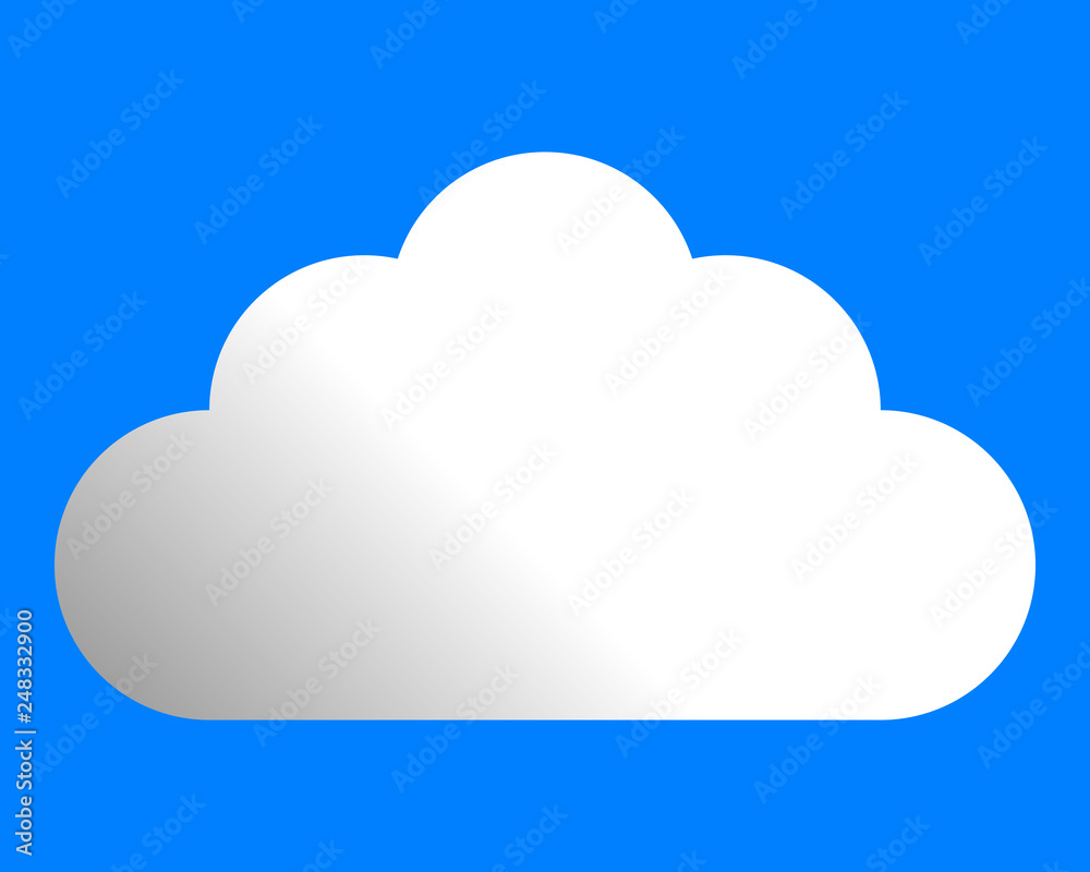 Cloud symbol icon - white gradient, isolated - vector Cloud symbol icon - white gradient, isolated - vector