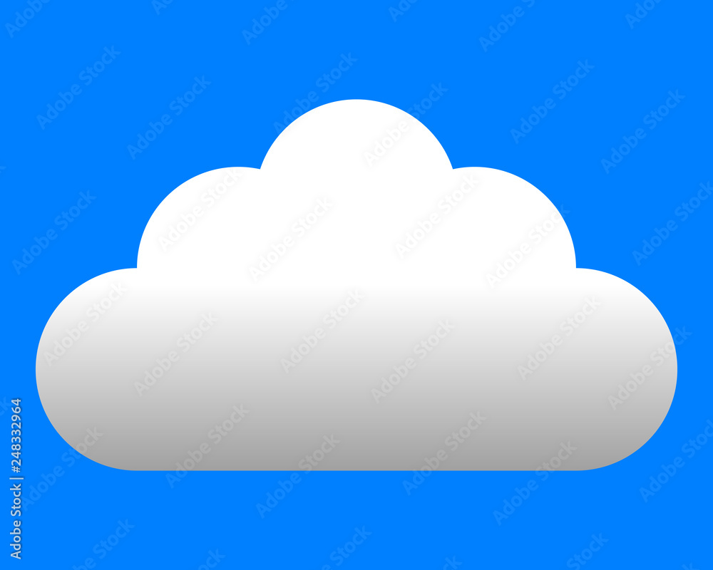 Cloud symbol icon - white gradient, isolated - vector Cloud symbol icon - white gradient, isolated - vector