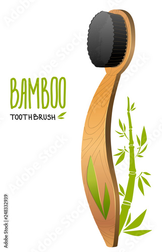 Bamboo toothbrush. Eco friendly materials