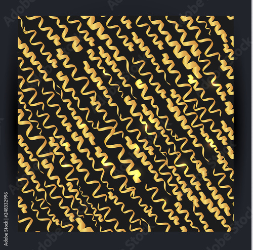 Mardi gras seamless pattern with gold serpentine