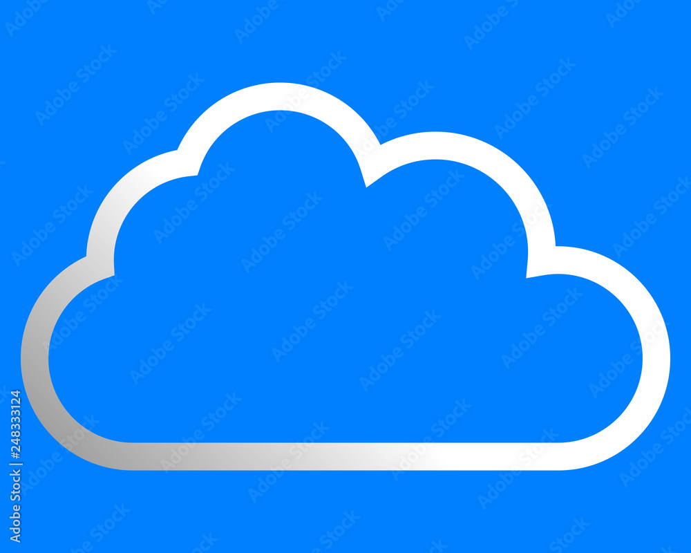 Cloud symbol icon - white gradient outline, isolated - vector Cloud symbol icon - white gradient outline, isolated - vector