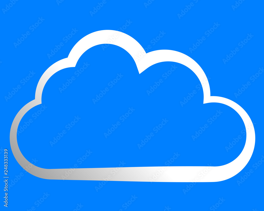Cloud symbol icon - white gradient outline, isolated - vector Cloud symbol icon - white gradient outline, isolated - vector