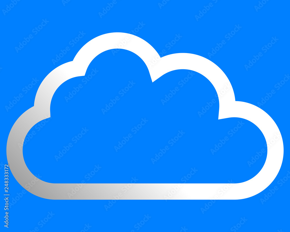 Cloud symbol icon - white gradient outline, isolated - vector Cloud symbol icon - white gradient outline, isolated - vector