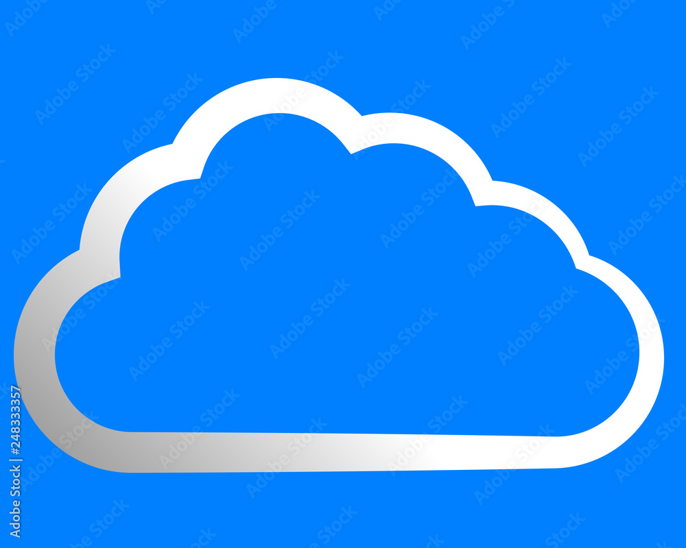 Cloud symbol icon - white gradient outline, isolated - vector Cloud symbol icon - white gradient outline, isolated - vector