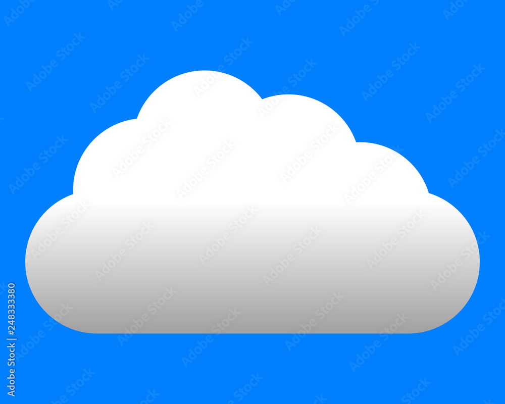 Cloud symbol icon - white gradient, isolated - vector Cloud symbol icon - white gradient, isolated - vector