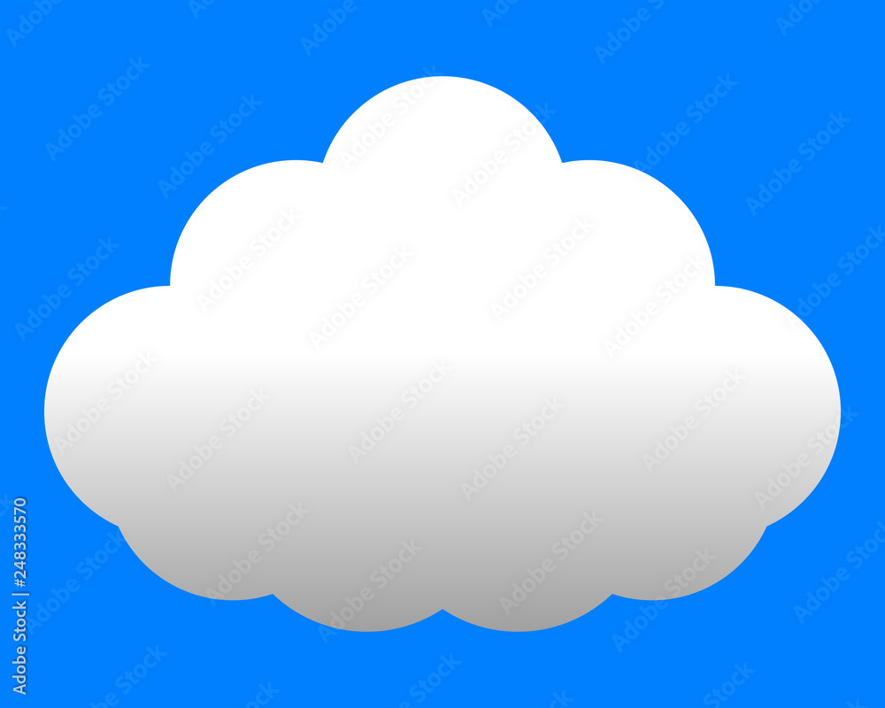 Cloud symbol icon - white gradient, isolated - vector Cloud symbol icon - white gradient, isolated - vector