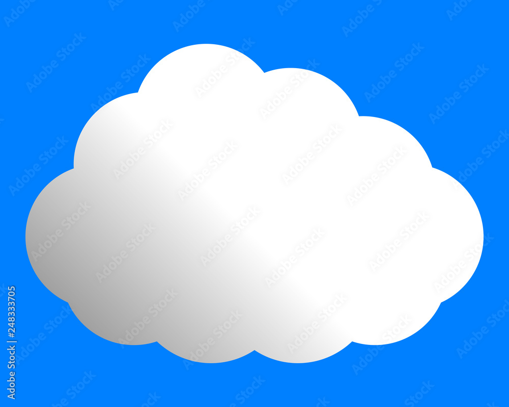 Cloud symbol icon - white gradient, isolated - vector