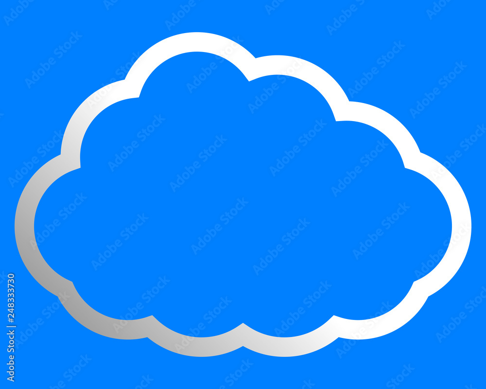 Cloud symbol icon - white gradient outline, isolated - vector Cloud symbol icon - white gradient outline, isolated - vector