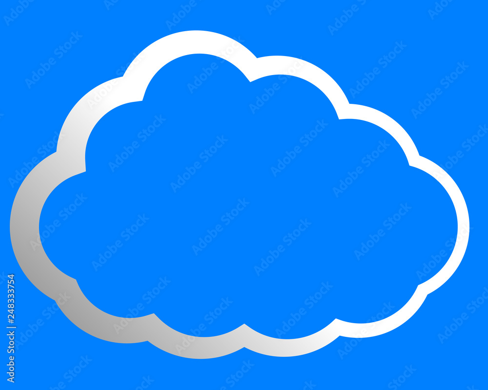 Cloud symbol icon - white gradient outline, isolated - vector Cloud symbol icon - white gradient outline, isolated - vector