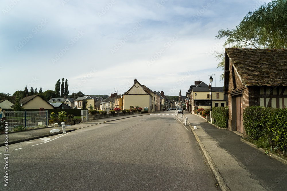 steet of small town in normandi