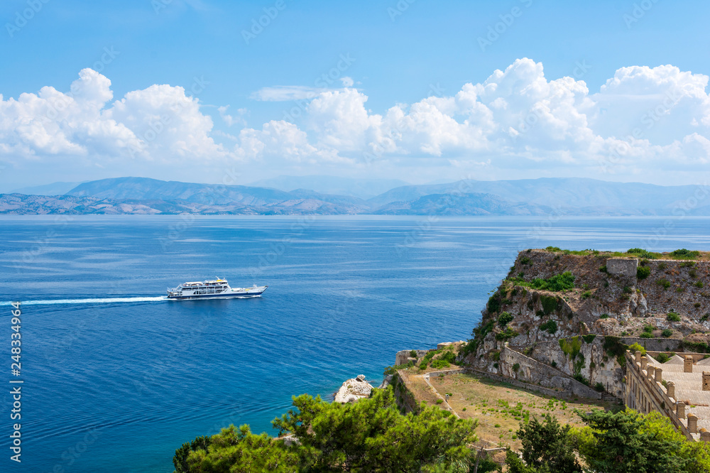 View of Corfu old fortress, Greece