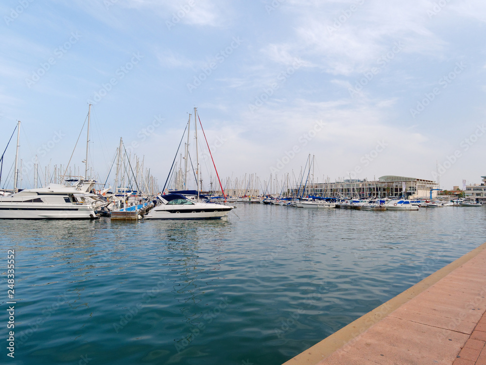 view of boats and harbor in Alicante