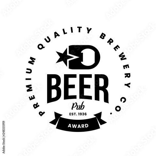 Modern craft beer drink vector logo sign for bar, pub, store, brewhouse or brewery isolated on white background. Premium quality opener logotype illustration. Brewing emblem t-shirt badge design.