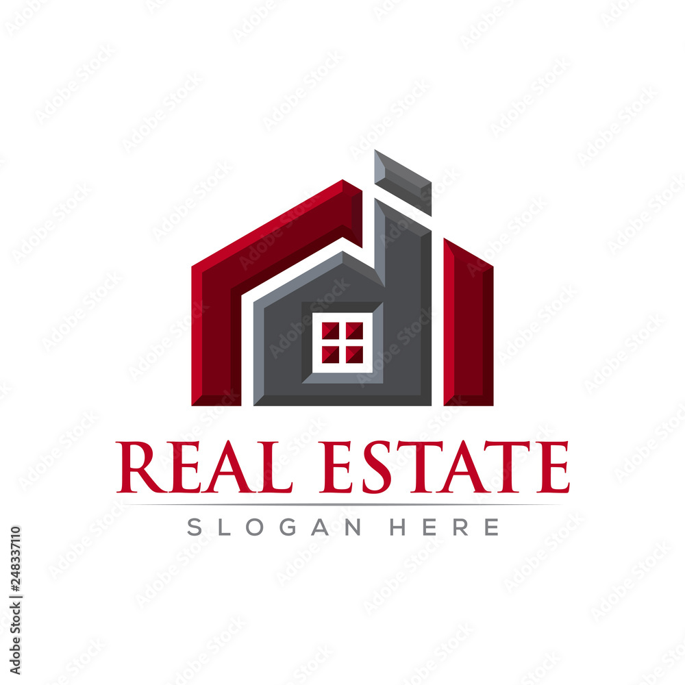 Fototapeta premium realestate bevel vector logo design template