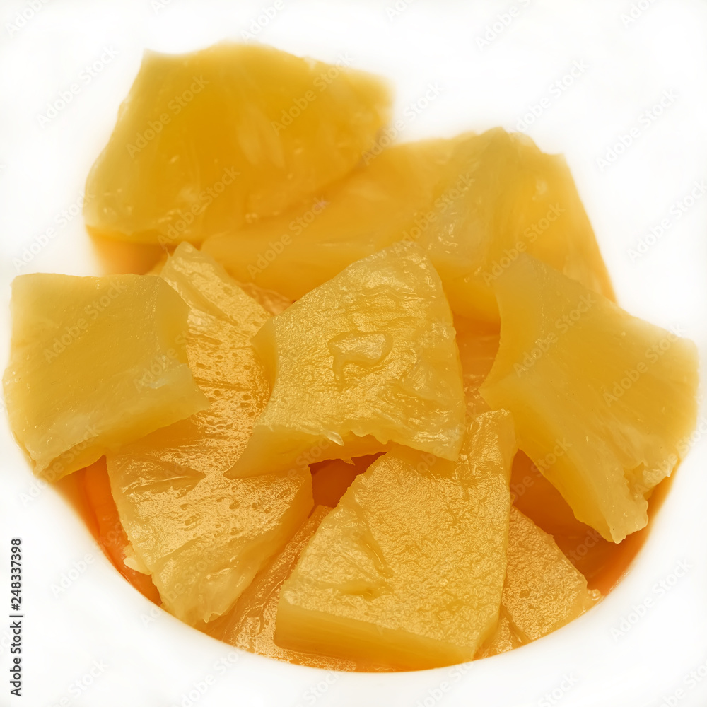 pineapple slices on white background square ingredient pineapple slices on white background square ingredient