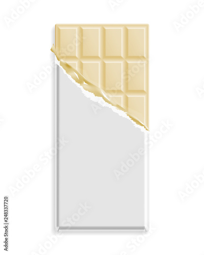 White chocolate bar in a blank wrapper