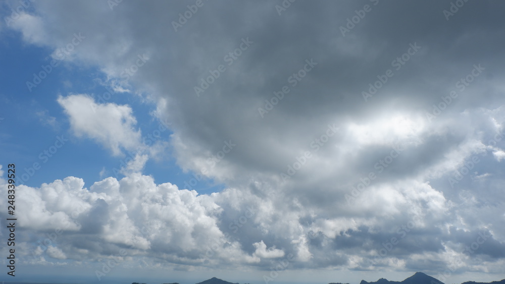 blue sky view on the hill for the background