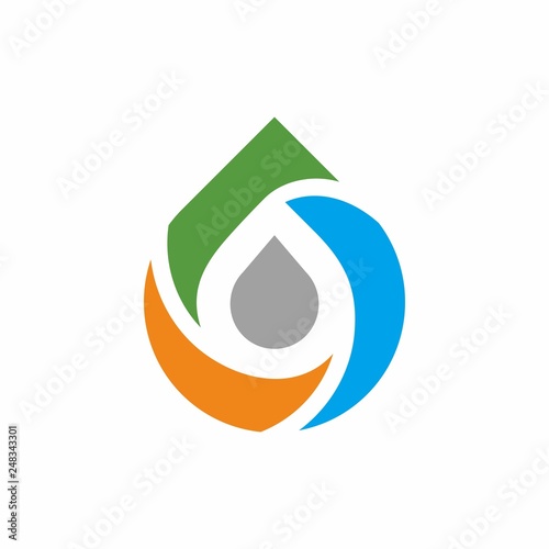 Water oil gas logo design template vector illustration