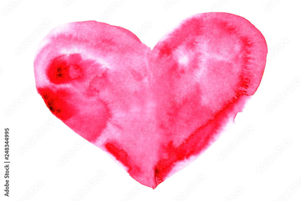 hand drawn heart in watercolor