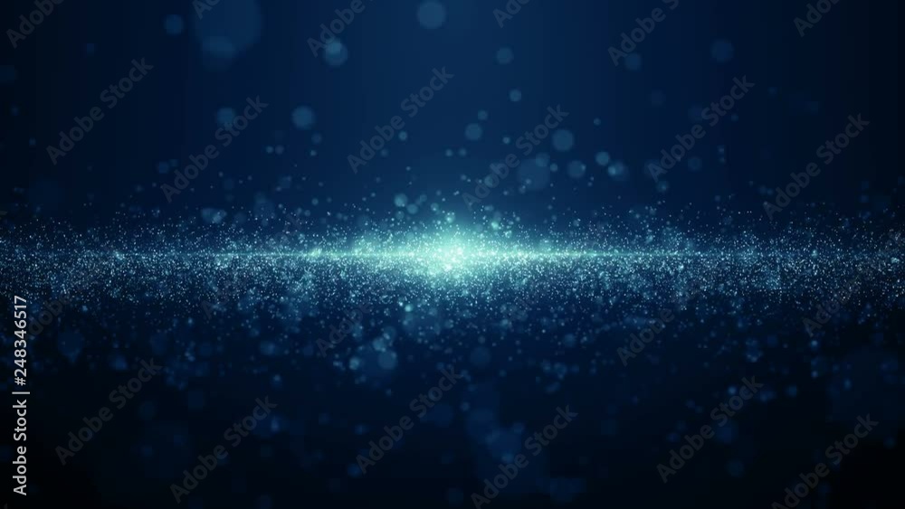 Particles blue bokeh dust abstract light motion titles cinematic background loop