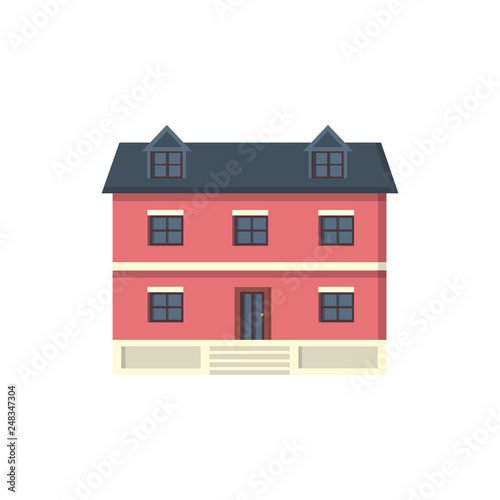 suburban private house Houses exterior. Vector urban building icon. © denis08131