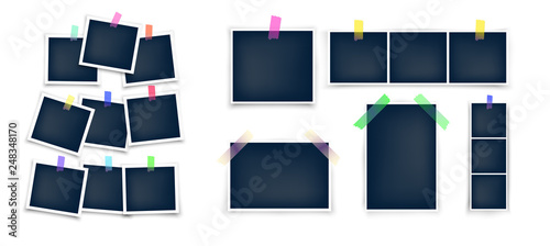 different size photo frame templates with stickers