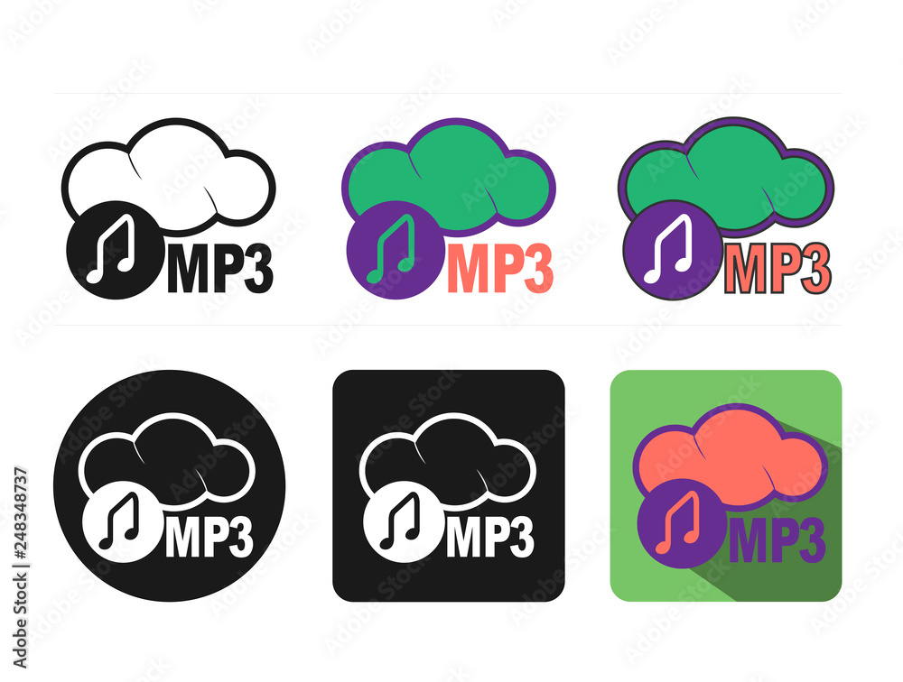 Cloud MP3 Icon Vector Cloud MP3 Icon Vector