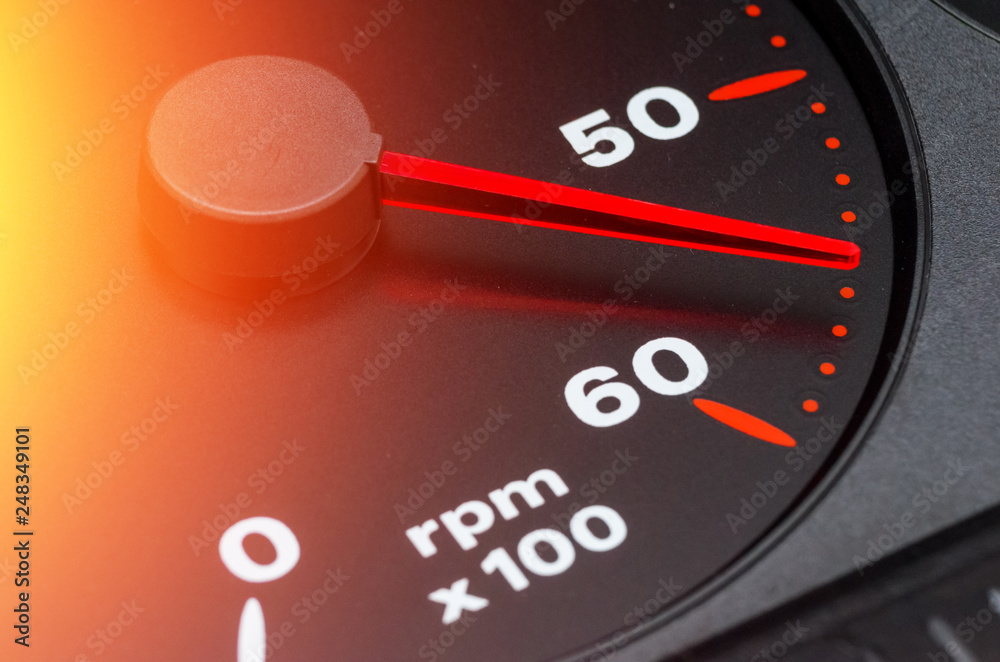 Fototapeta premium Car tachometer close up; 55