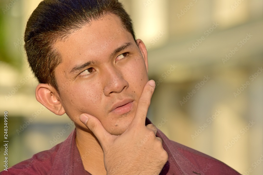 Obraz premium Thoughtful Handsome Diverse Adult Male