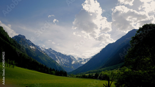 View of the green Gschnitztal, a valley in tirol, Austria. photo