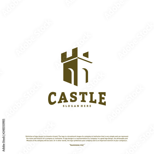 Castle logo design concept vector. Castle Tower logo Template Vector.