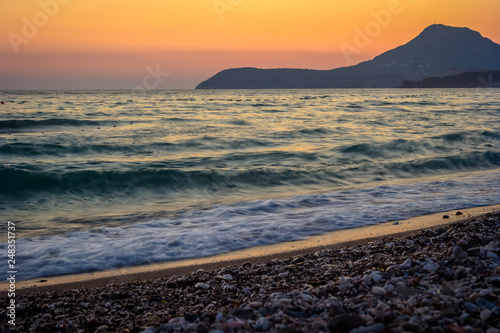 Beautiful evening by the sea. Montenegro